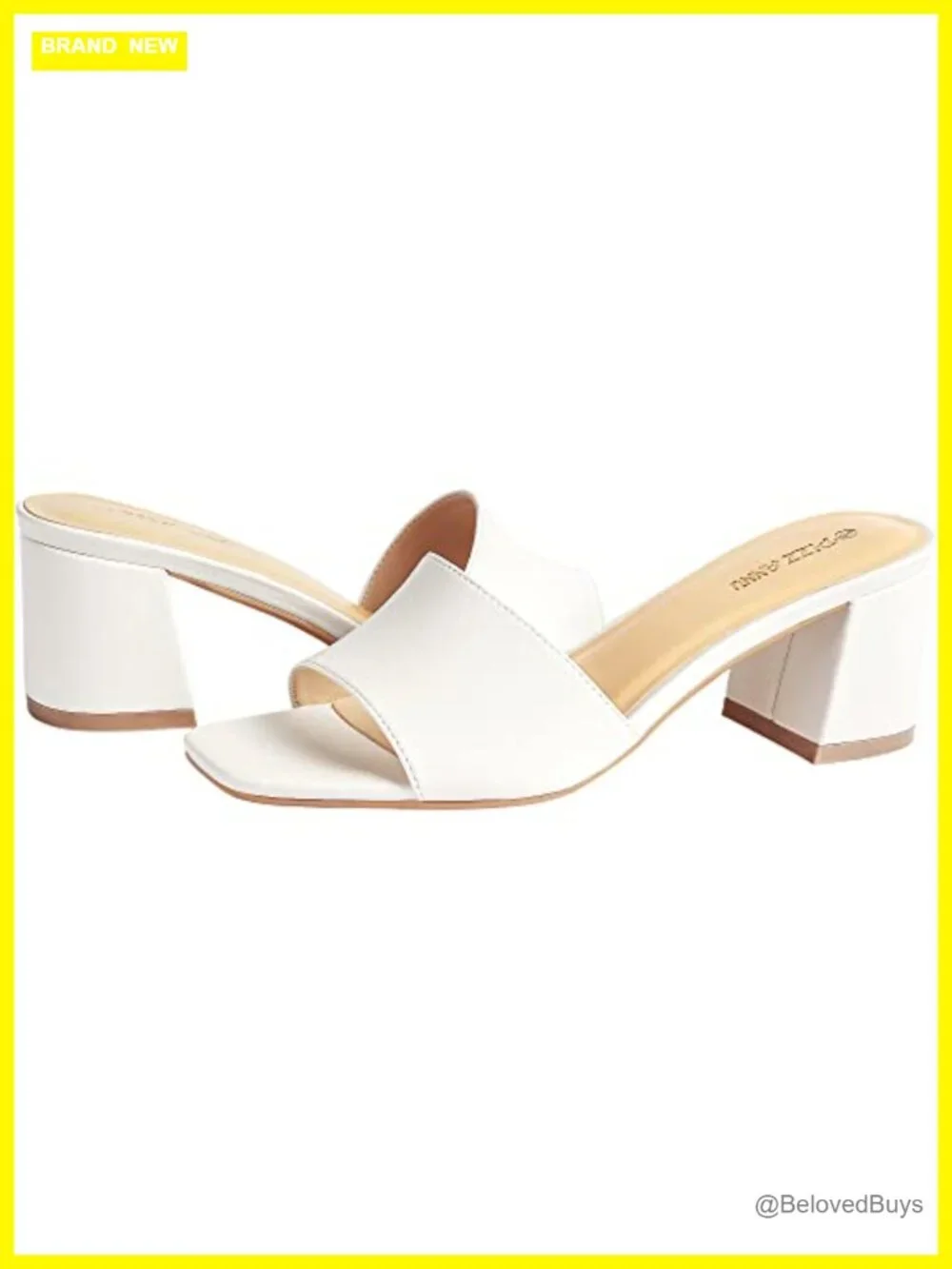 Women's Square Toe Low Block Heel Sandals Slip On Mules Casual Dress Pumps